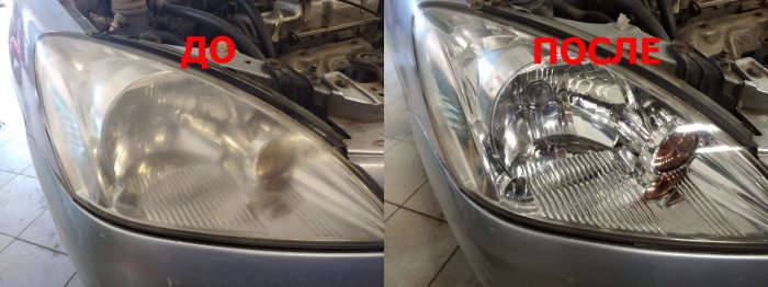 Отполировали фары Mitsubishi Lancer 9